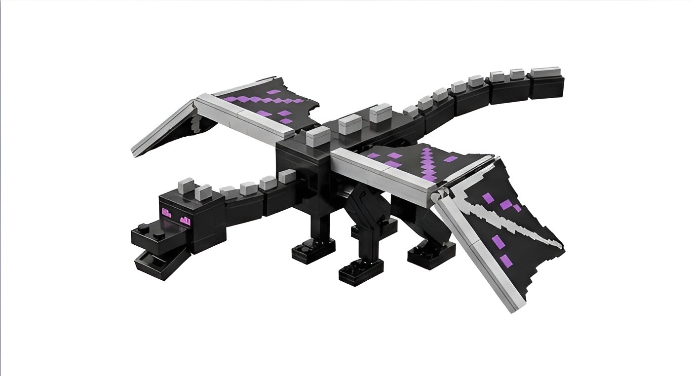Schwarzer Pixel-Drache Bausatz