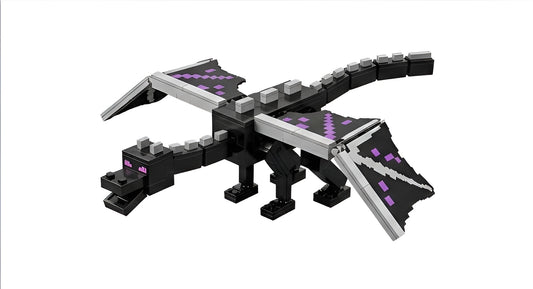 Schwarzer Pixel-Drache Bausatz